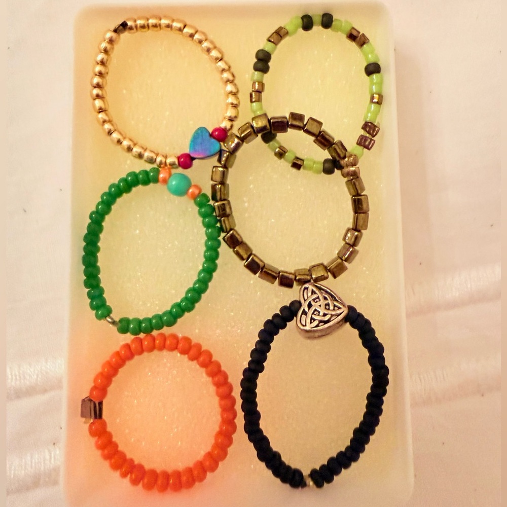 Colorful Italian Beaded Ring Set